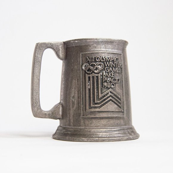 80s XIII Olympic Winter Games 1980 Lake Placid wilton columbia Pewter Tankard Mu - Picture 1 of 5